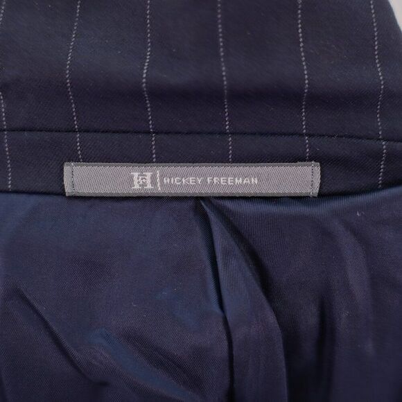 Hickey Freeman Nordstrom‎ Madison Loro Piana Tasmanian Wool Blue Striped 42R - Picture 15 of 16